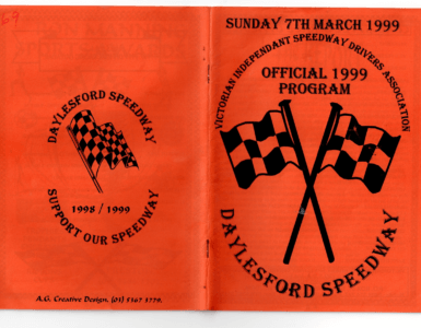 1999-03-07 Daylesford Speedway Program 7th March 1999